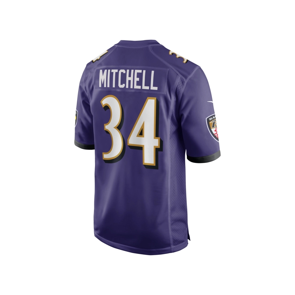 Mens Baltimore Ravens Keaton Mitchell Purple Game Jersey