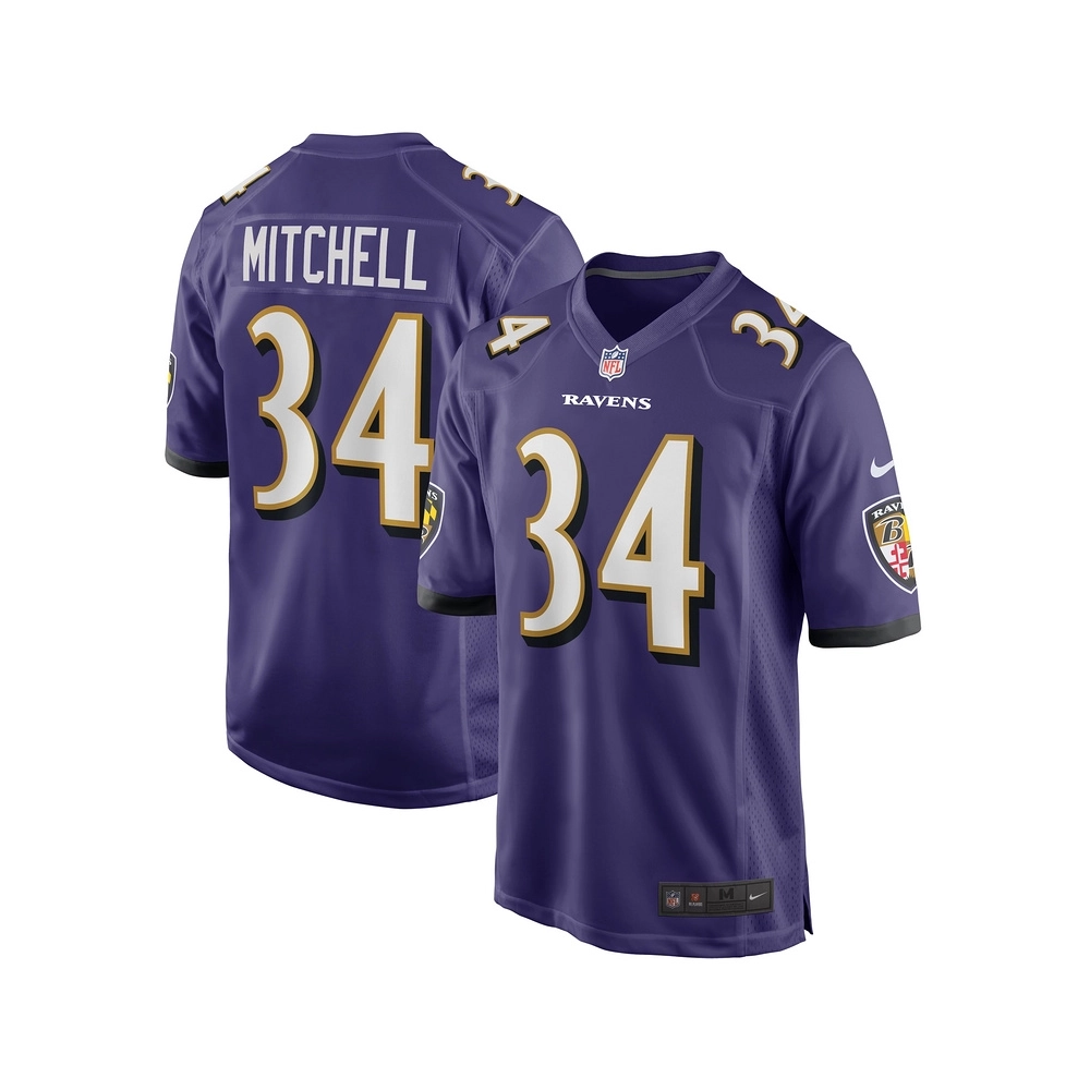 Mens Baltimore Ravens Keaton Mitchell Purple Game Jersey