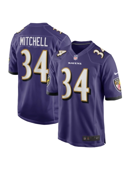 Mens Baltimore Ravens Keaton Mitchell Purple Game Jersey