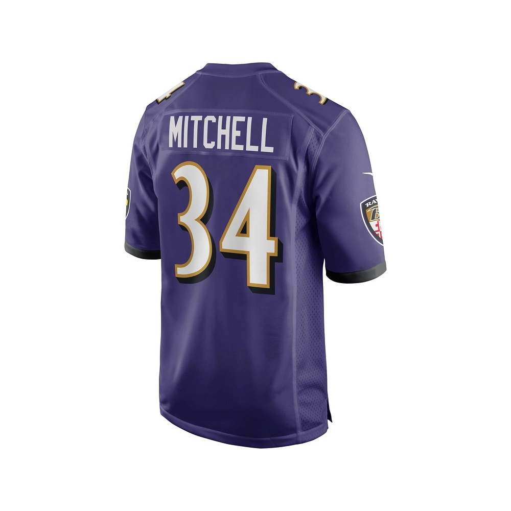 Mens Baltimore Ravens Keaton Mitchell Purple Game Jersey