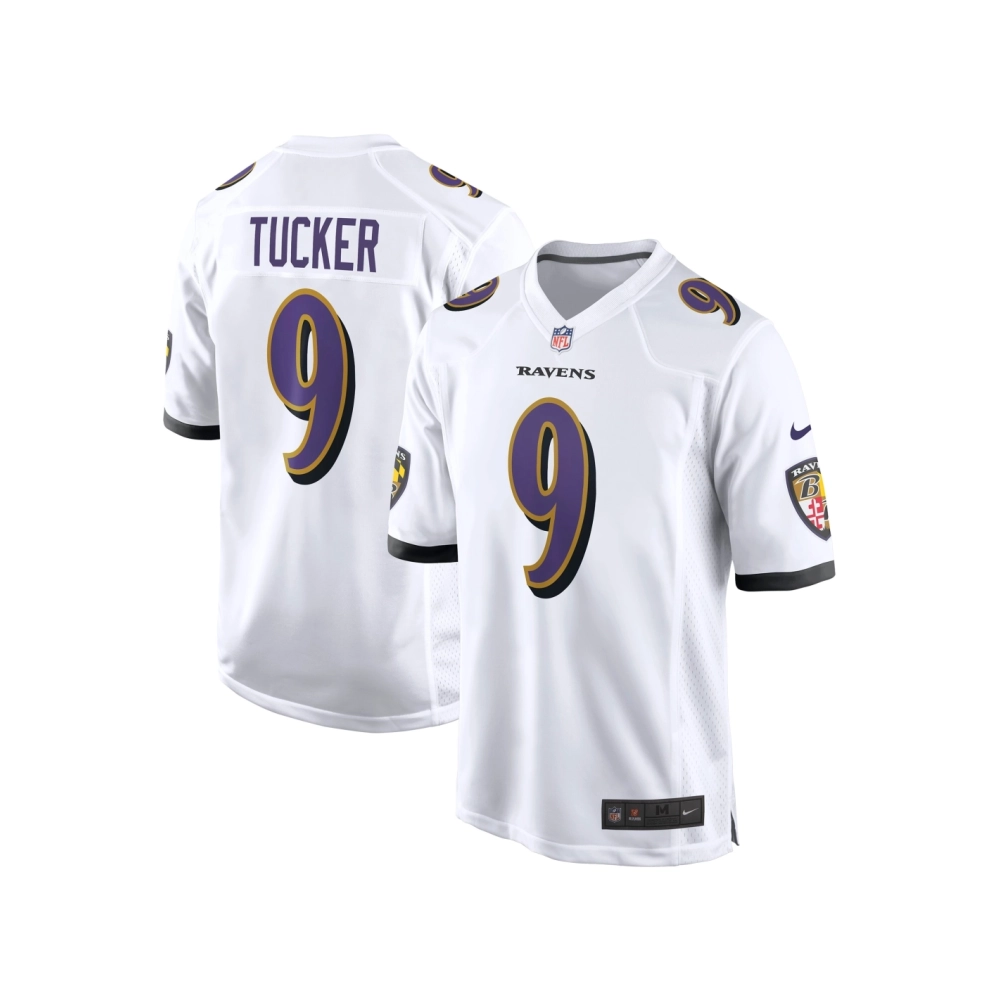 Mens Baltimore Ravens Justin Tucker White Game Jersey