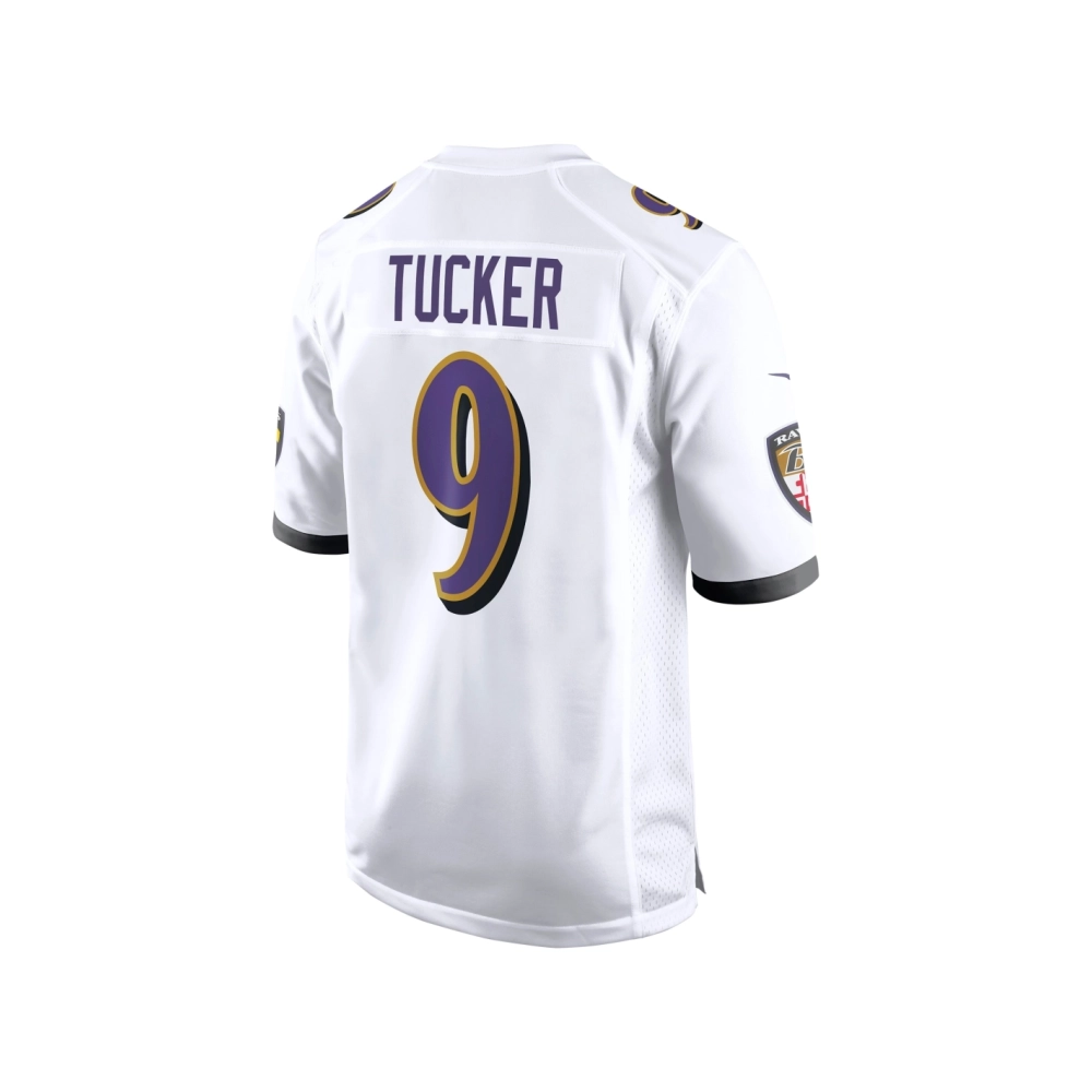Mens Baltimore Ravens Justin Tucker White Game Jersey