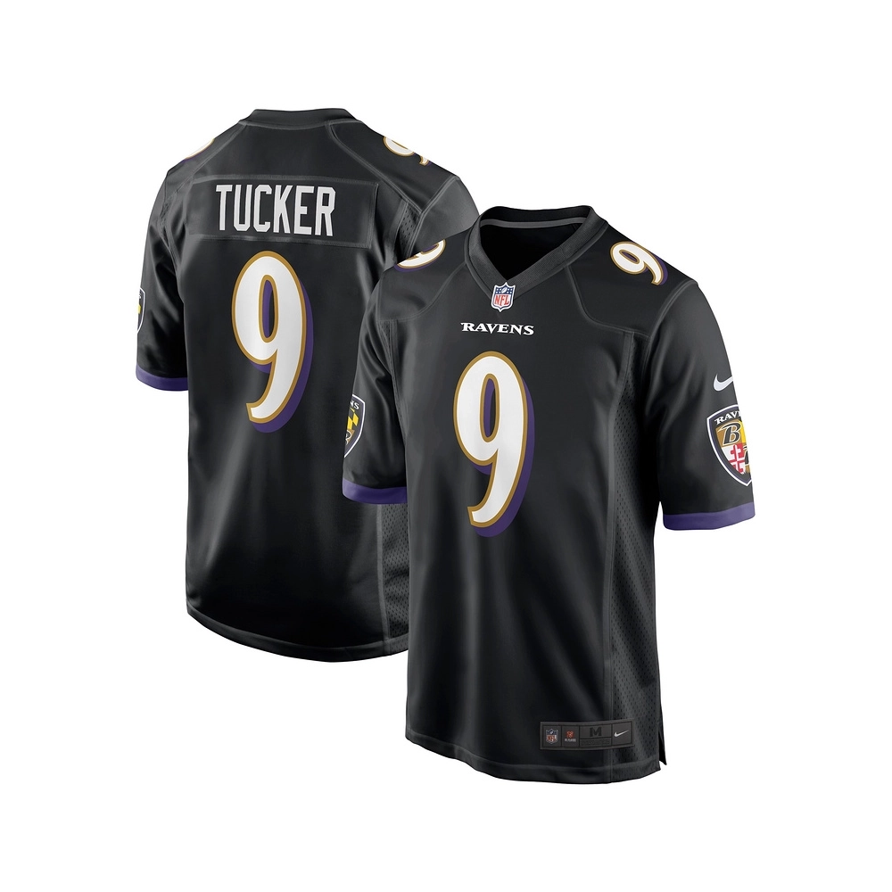 Mens Baltimore Ravens Justin Tucker Black Player Game Jersey