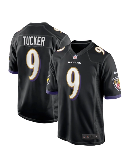 Mens Baltimore Ravens Justin Tucker Black Player Game Jersey