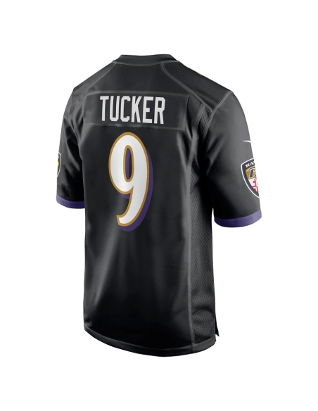 Mens Baltimore Ravens Justin Tucker Black Player Game Jersey