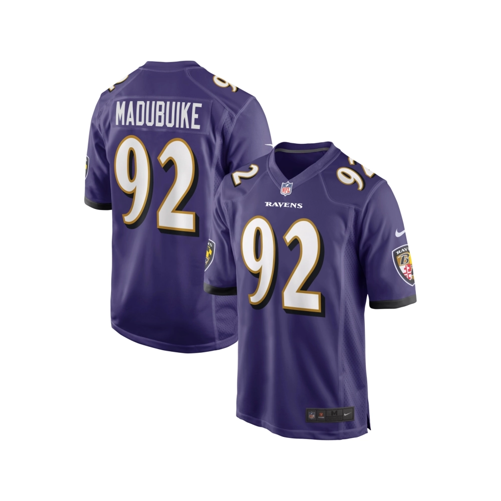 Mens Baltimore Ravens Justin Madubuike Purple Game Player Jersey