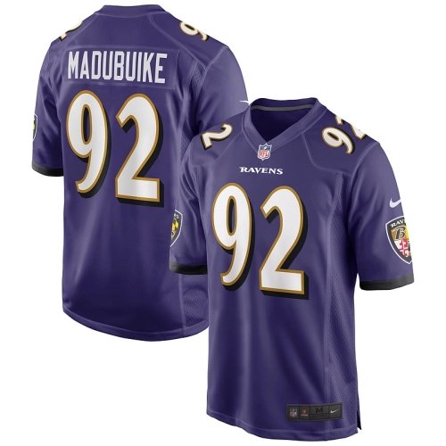 Mens Baltimore Ravens Justin Madubuike Purple Game Player Jersey