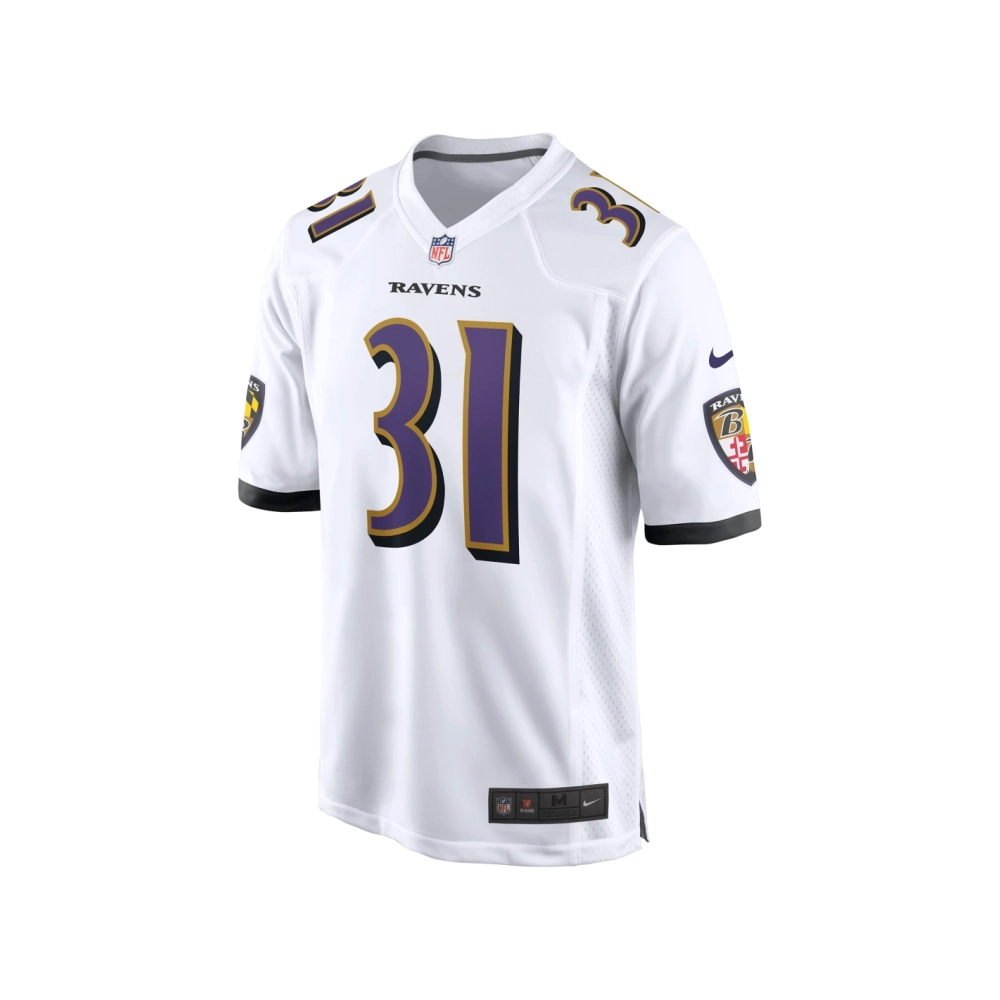 Mens Baltimore Ravens Jamal Lewis White Retired Player Game Jersey