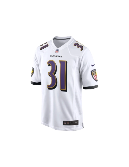 Mens Baltimore Ravens Jamal Lewis White Retired Player Game Jersey