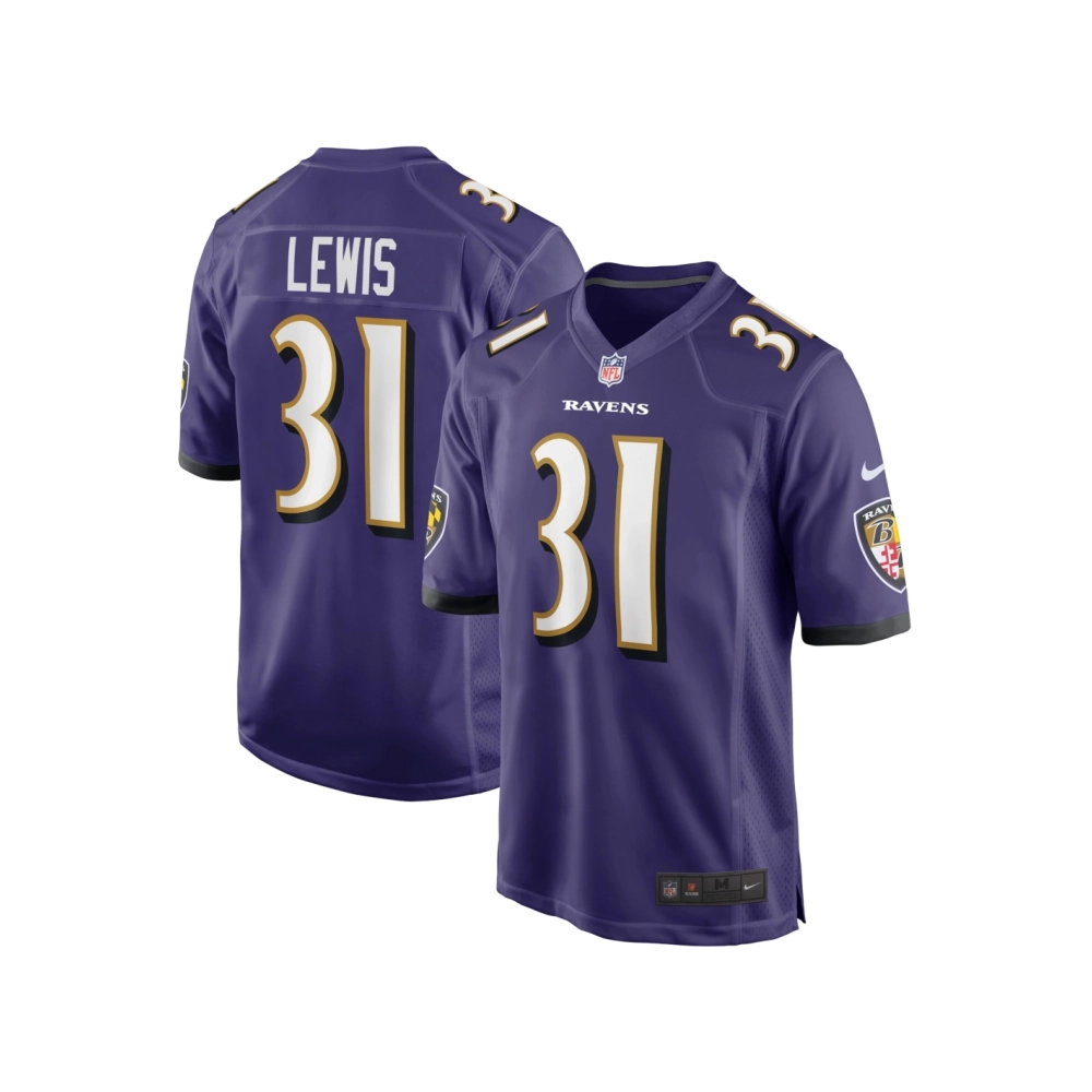 Mens Baltimore Ravens Jamal Lewis Purple Retired Player Game Jersey
