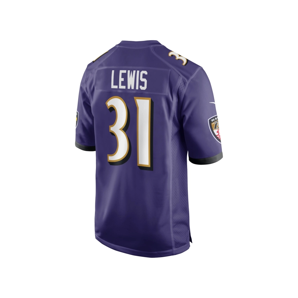 Mens Baltimore Ravens Jamal Lewis Purple Retired Player Game Jersey