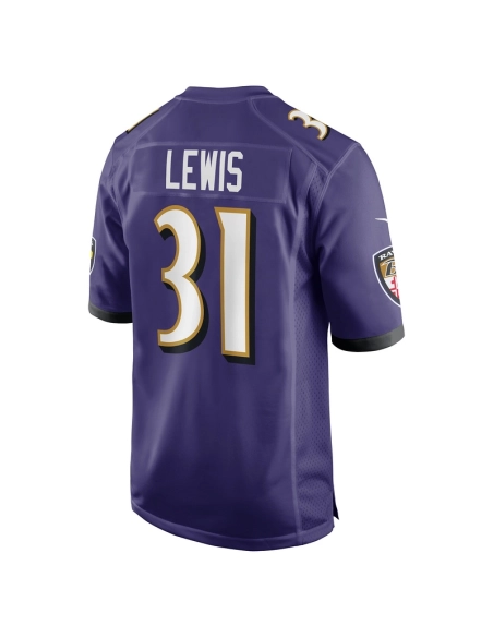 Mens Baltimore Ravens Jamal Lewis Purple Retired Player Game Jersey