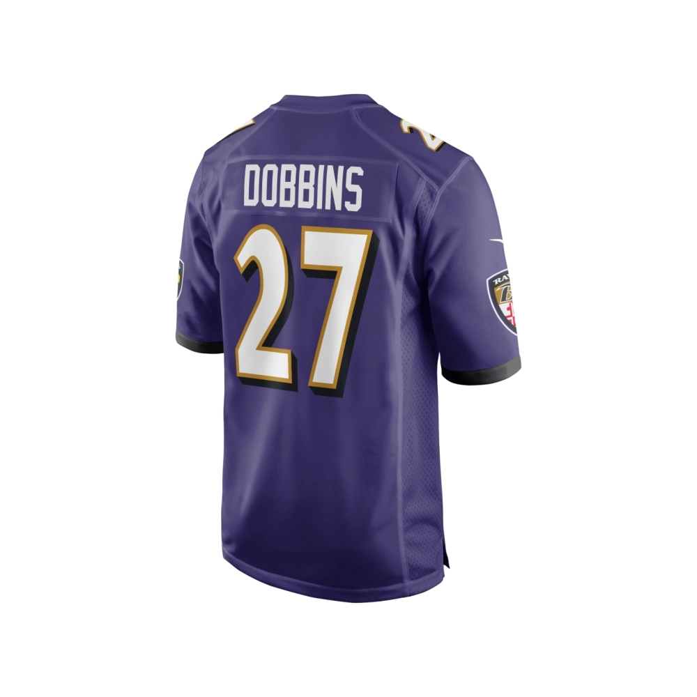 Mens Baltimore Ravens J.K. Dobbins Purple Game Team Jersey