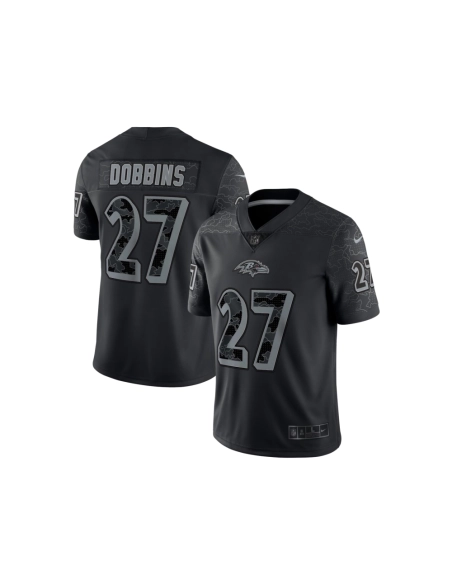 Mens Baltimore Ravens J.K. Dobbins Black RFLCTV Limited Jersey
