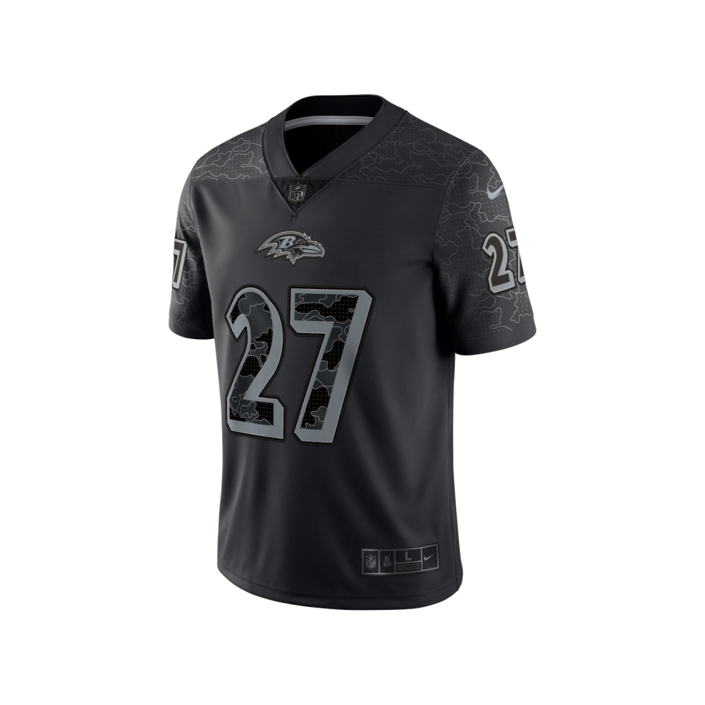 Mens Baltimore Ravens J.K. Dobbins Black RFLCTV Limited Jersey