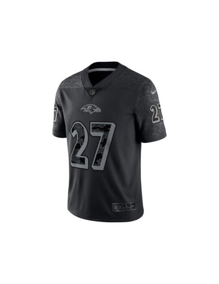 Mens Baltimore Ravens J.K. Dobbins Black RFLCTV Limited Jersey