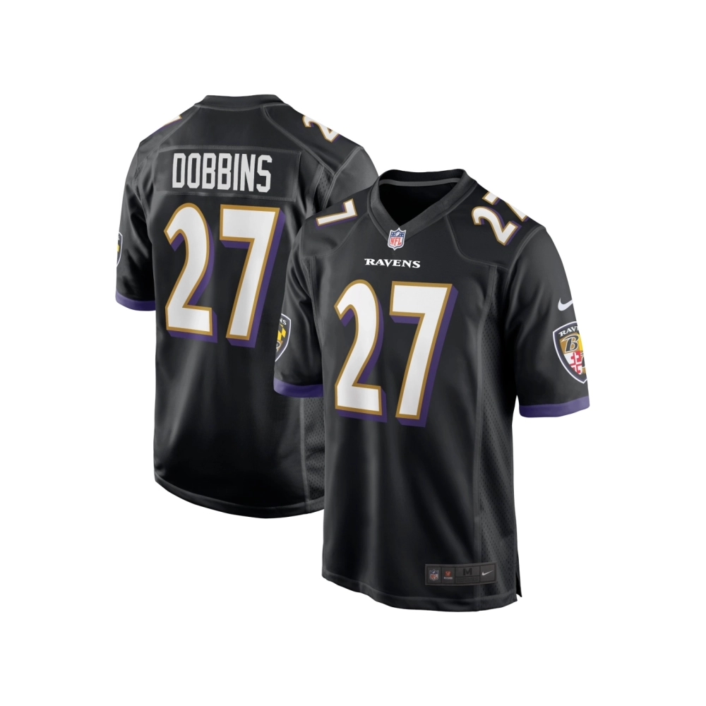 Mens Baltimore Ravens J.K. Dobbins Black Game Jersey