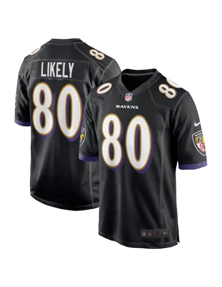 Mens Baltimore Ravens Isaiah Likely Black Alternate Game Jersey