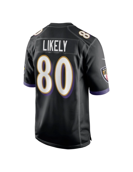Mens Baltimore Ravens Isaiah Likely Black Alternate Game Jersey
