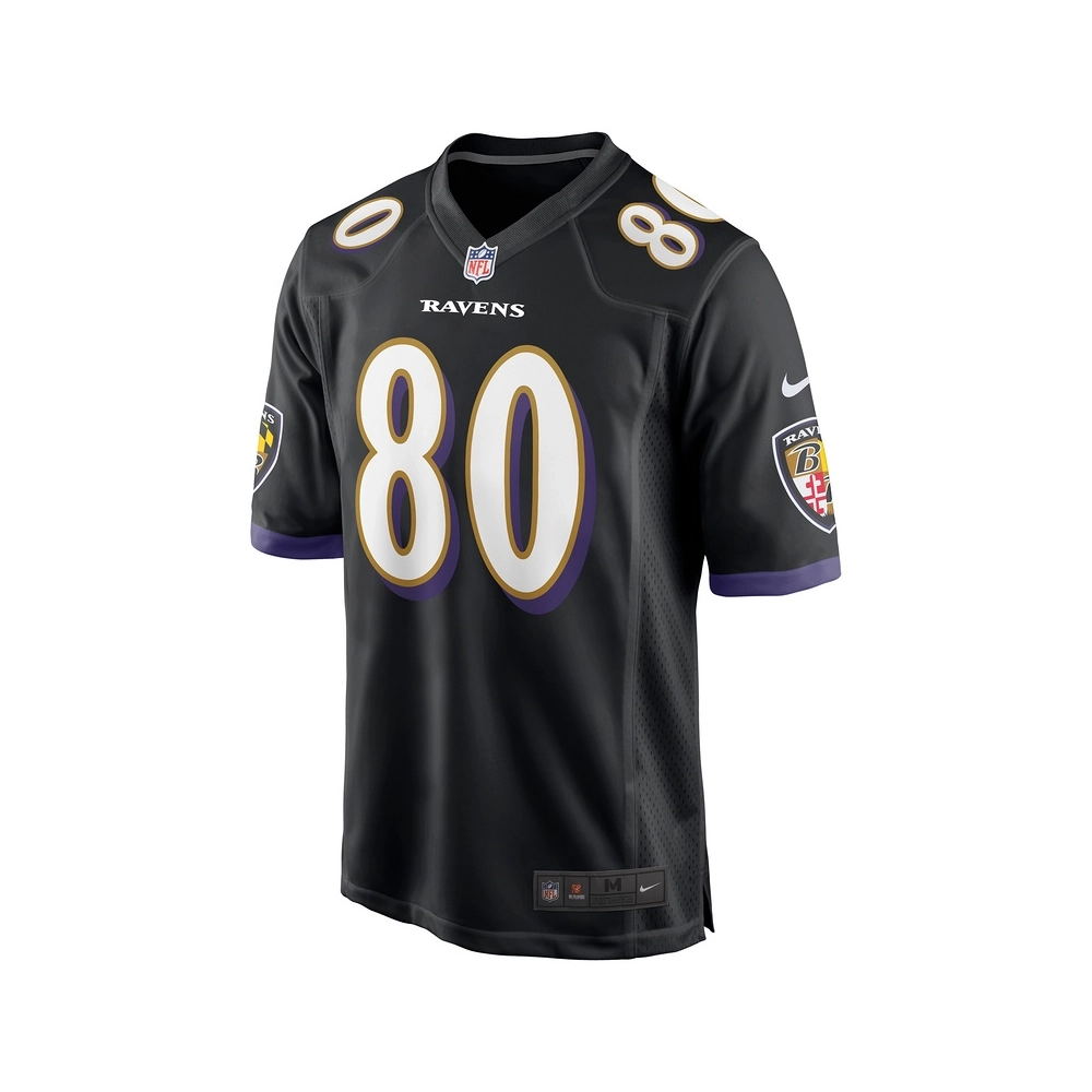 Mens Baltimore Ravens Isaiah Likely Black Alternate Game Jersey