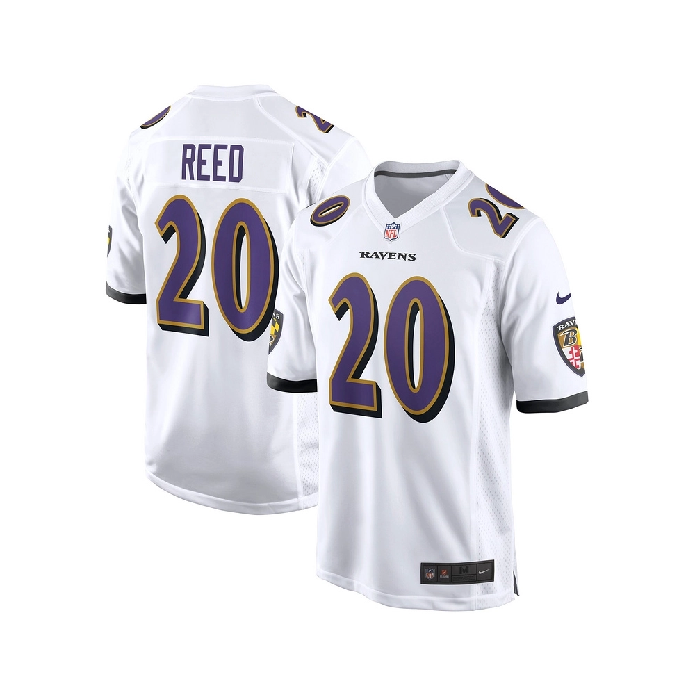 Mens Baltimore Ravens Ed Reed White Retired Player Game Jersey