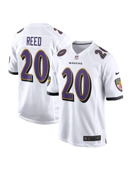 Mens Baltimore Ravens Ed Reed White Retired Player Game Jersey