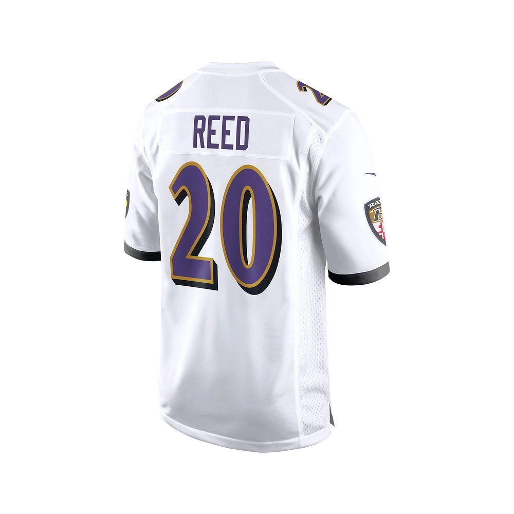 Mens Baltimore Ravens Ed Reed White Retired Player Game Jersey