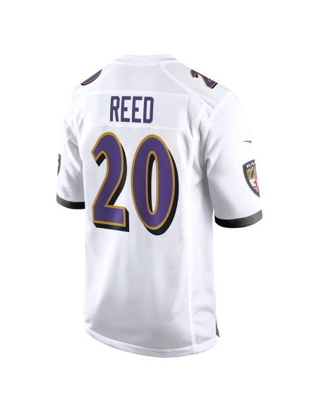 Mens Baltimore Ravens Ed Reed White Retired Player Game Jersey
