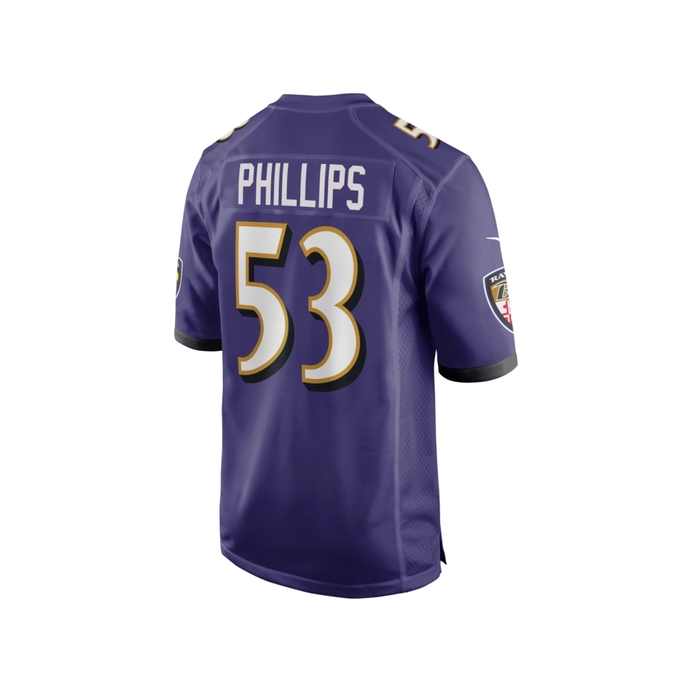 Mens Baltimore Ravens DelShawn Phillips Purple Game Player Jersey