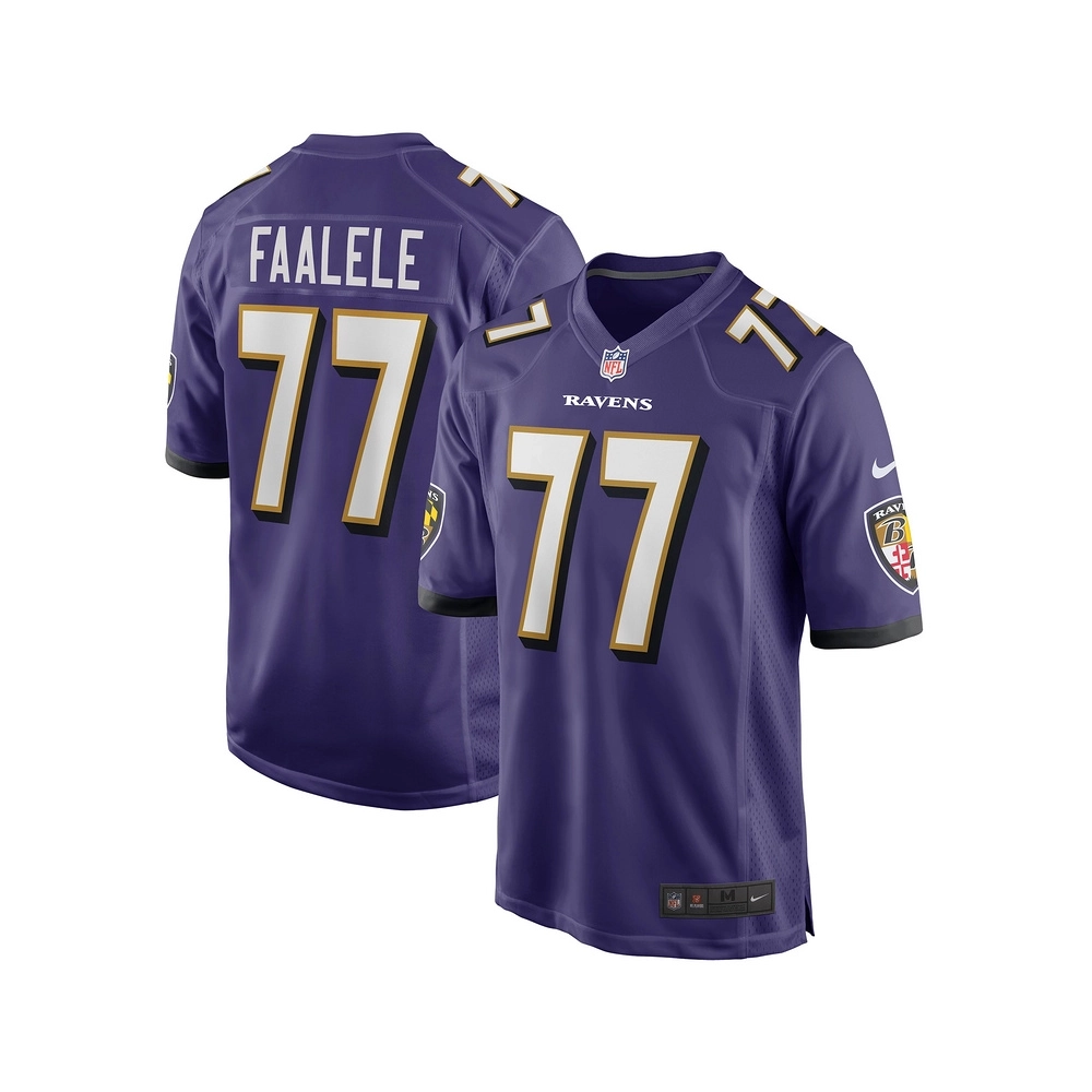 Mens Baltimore Ravens Daniel Faalele Purple Player Game Jersey