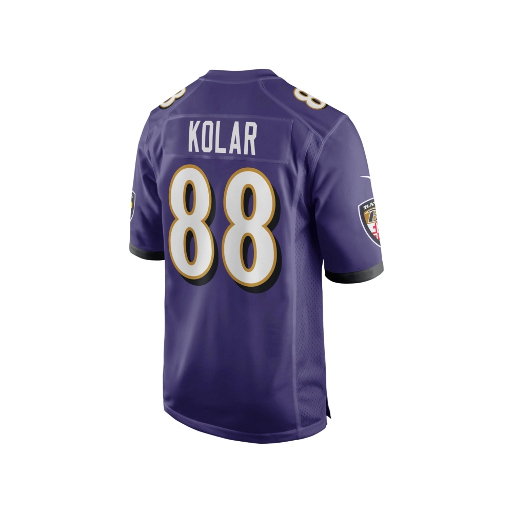 Mens Baltimore Ravens Charlie Kolar Purple Player Game Jersey