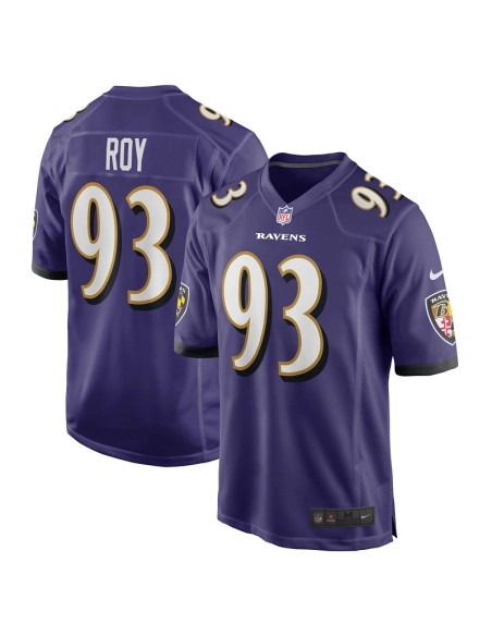 Mens Baltimore Ravens Bravvion Roy Purple Game Jersey