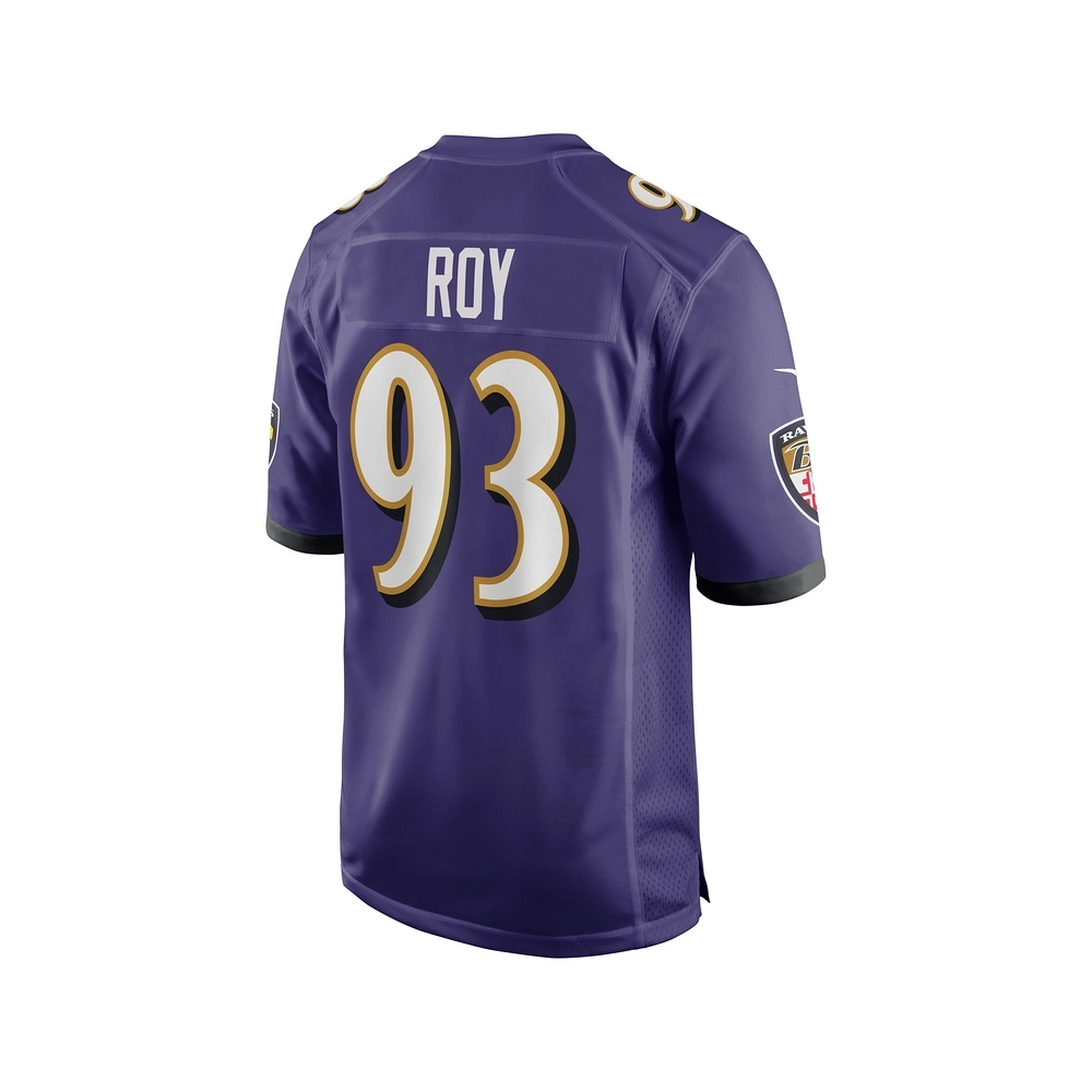 Mens Baltimore Ravens Bravvion Roy Purple Game Jersey