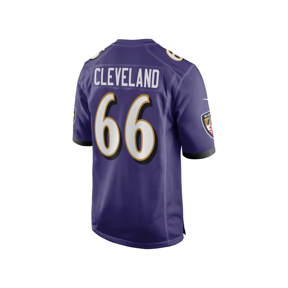 Mens Baltimore Ravens Ben Cleveland Purple Game Jersey