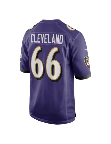 Mens Baltimore Ravens Ben Cleveland Purple Game Jersey