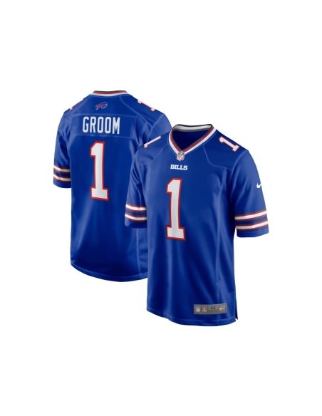 Mens Buffalo Bills Number 1 Groom Royal Game Jersey