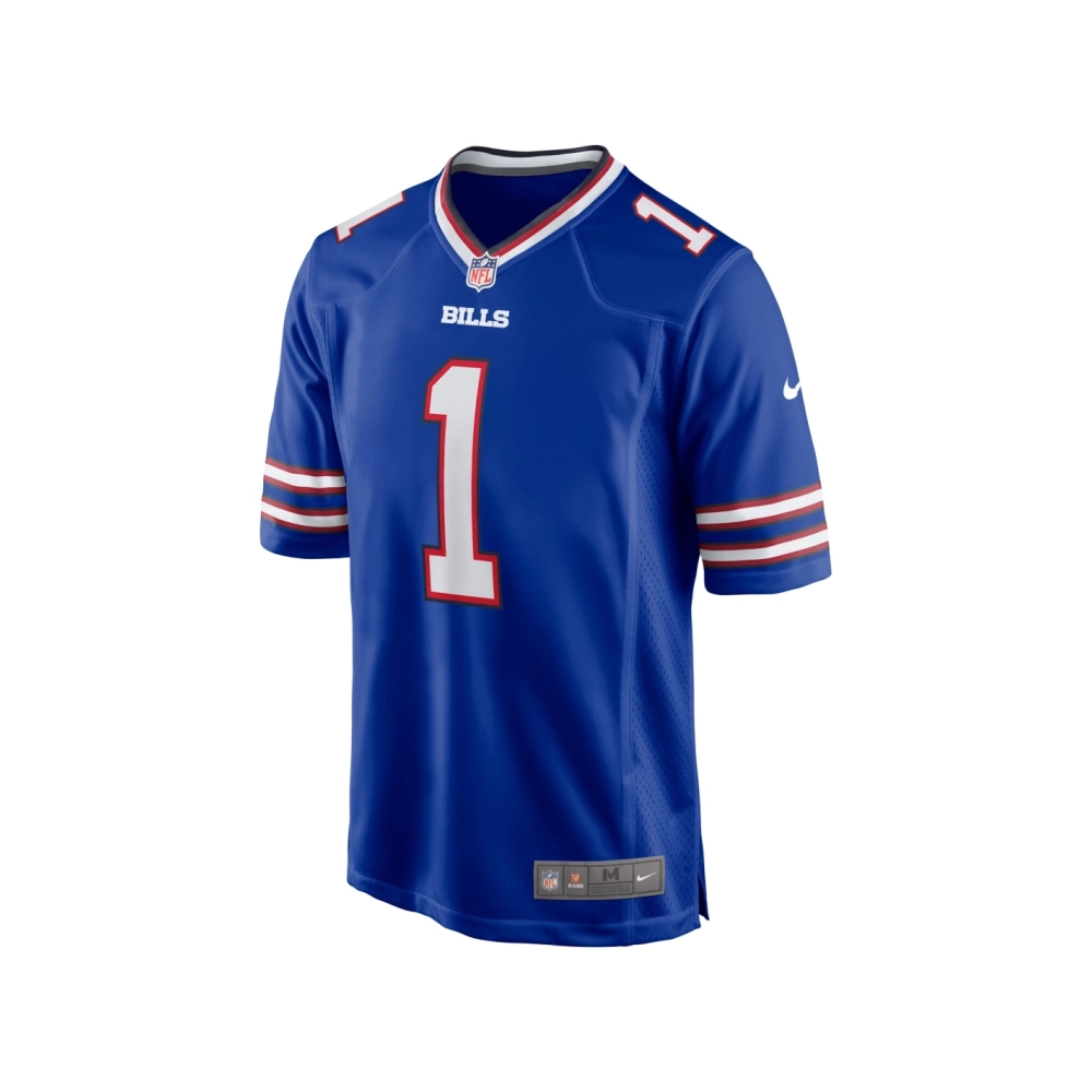 Mens Buffalo Bills Number 1 Groom Royal Game Jersey