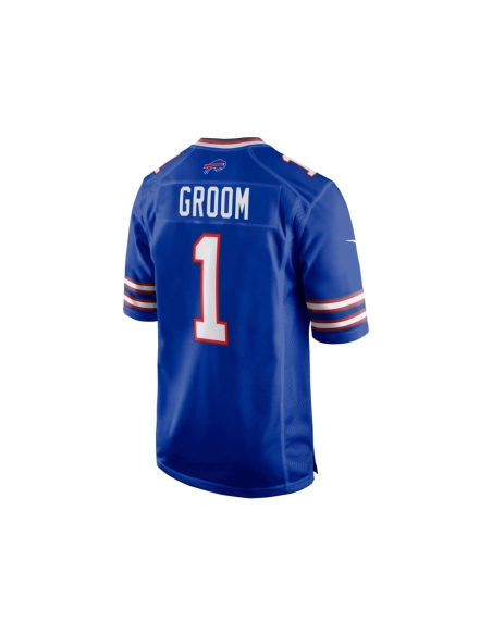 Mens Buffalo Bills Number 1 Groom Royal Game Jersey