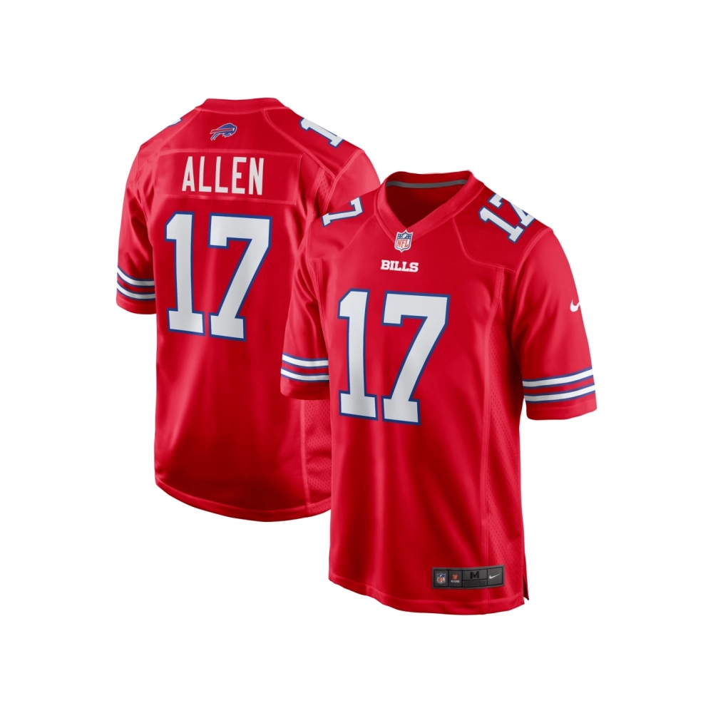 Mens Buffalo Bills Josh Allen Red Alternate Game Jersey