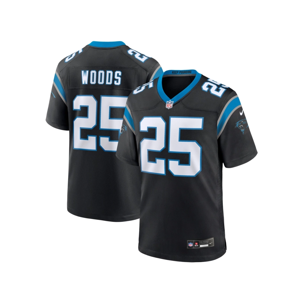 Mens Carolina Panthers Xavier Woods Black Team Game Jersey