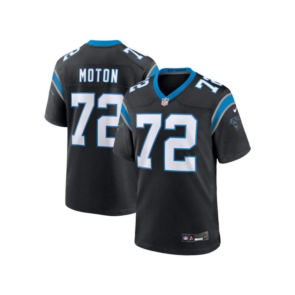 Mens Carolina Panthers Taylor Moton Black Team Game Jersey