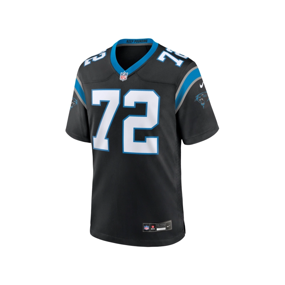 Mens Carolina Panthers Taylor Moton Black Team Game Jersey