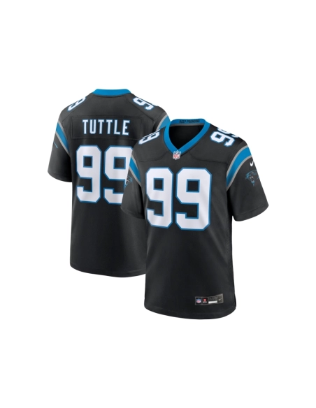 Mens Carolina Panthers Shy Tuttle Black Game Player Jersey