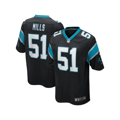 Mens Carolina Panthers Sam Mills Black Game Retired Player Jersey
