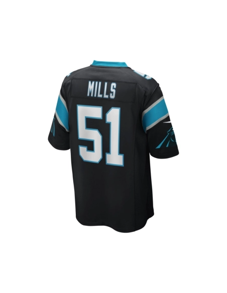 Mens Carolina Panthers Sam Mills Black Game Retired Player Jersey