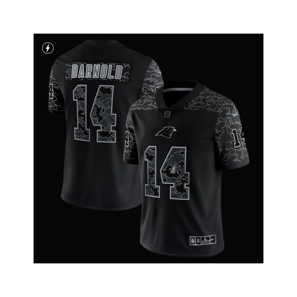 Mens Carolina Panthers Sam Darnold Black RFLCTV Limited Jersey