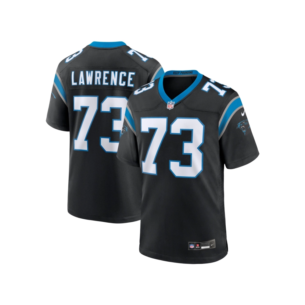 Mens Carolina Panthers Rashard Lawrence Black Game Jersey