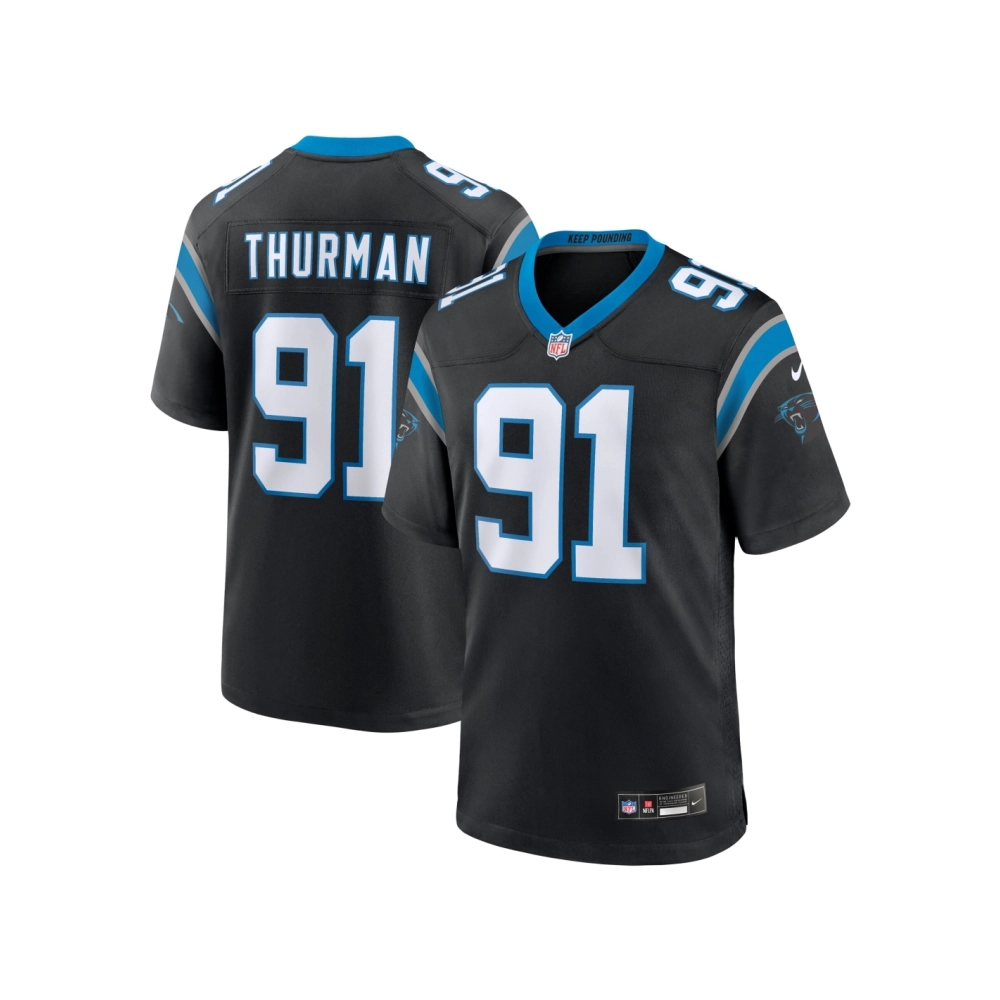 Mens Carolina Panthers Nick Thurman Black Team Game Jersey