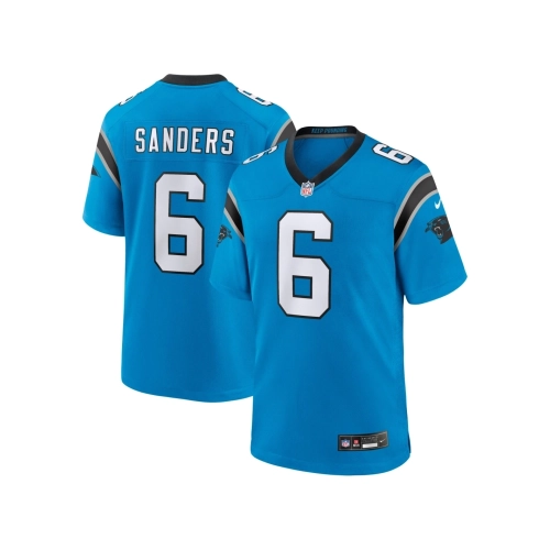 Mens Carolina Panthers Miles Sanders Blue Team Game Jersey