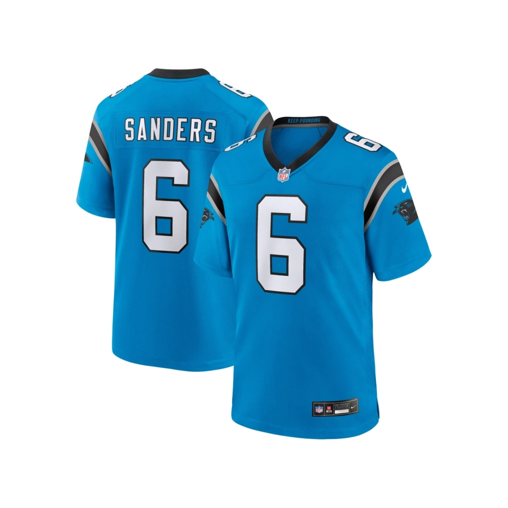 Mens Carolina Panthers Miles Sanders Blue Team Game Jersey